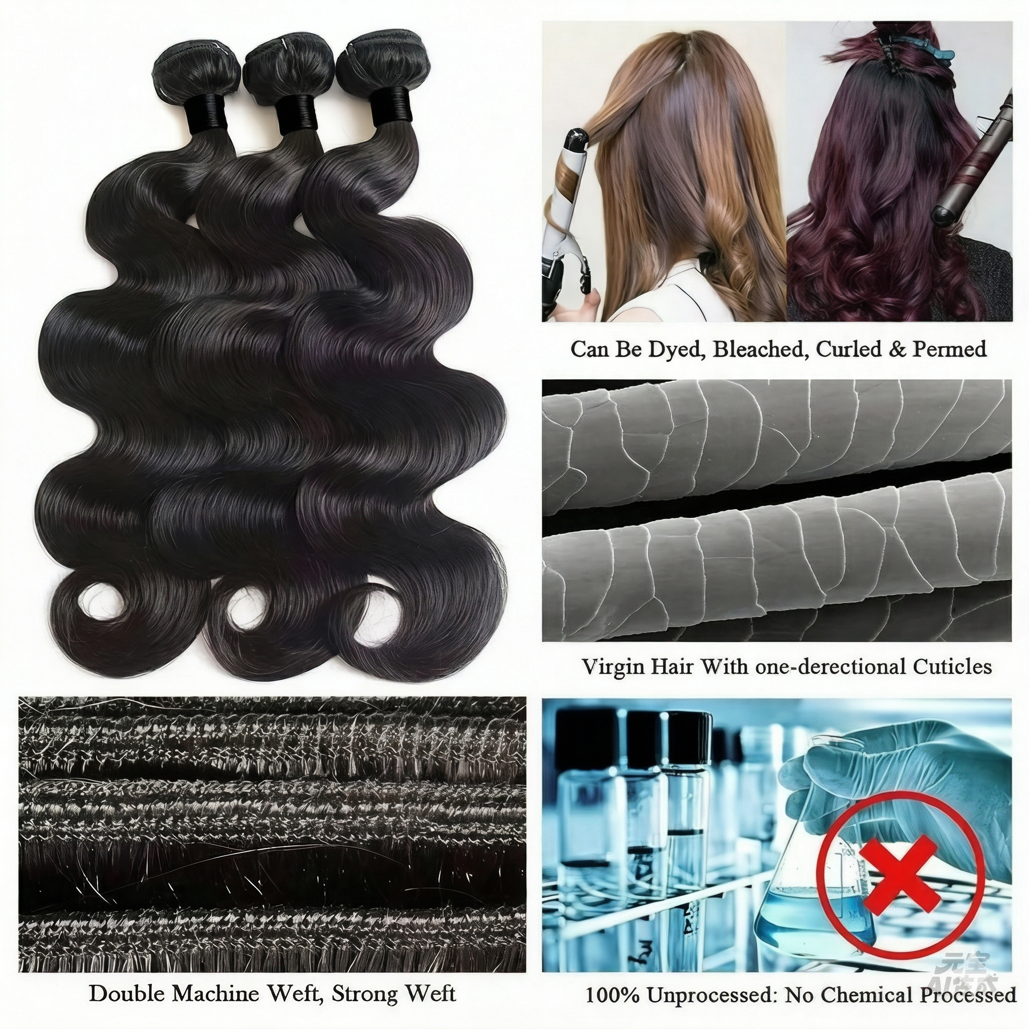 Jopear [12A Grade] Luxury Body Wave Human Hair 3/4 Bundles Deal Premium Weave Extensions | 24h Fast Shippin