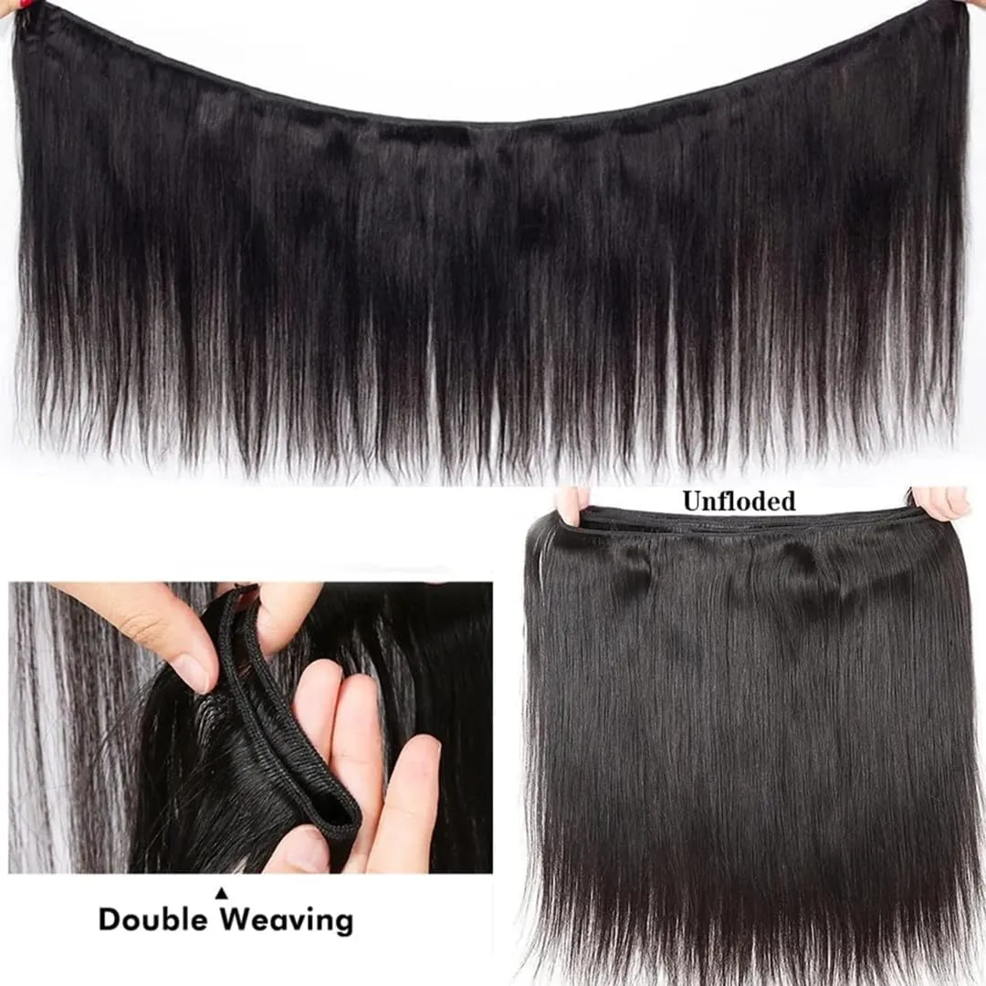 Jopear [12A Grade] Silky Bone Straight Human Hair Bundles | Double Weft & Shed-Free 100% Unprocessed Virgin Hair