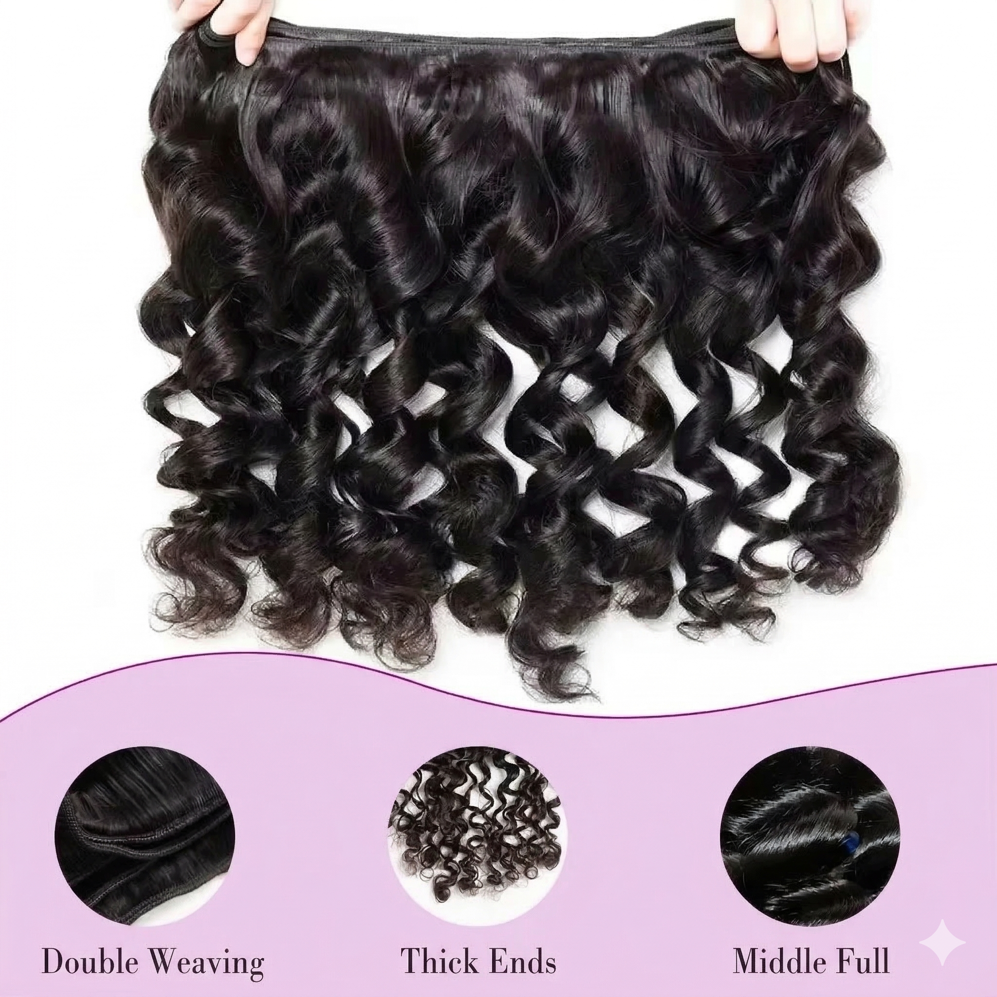 Jopear [12A Grade] Premium Loose Wave Human Hair 3/4 Bundles Deal 100% Unprocessed Werve Bundles