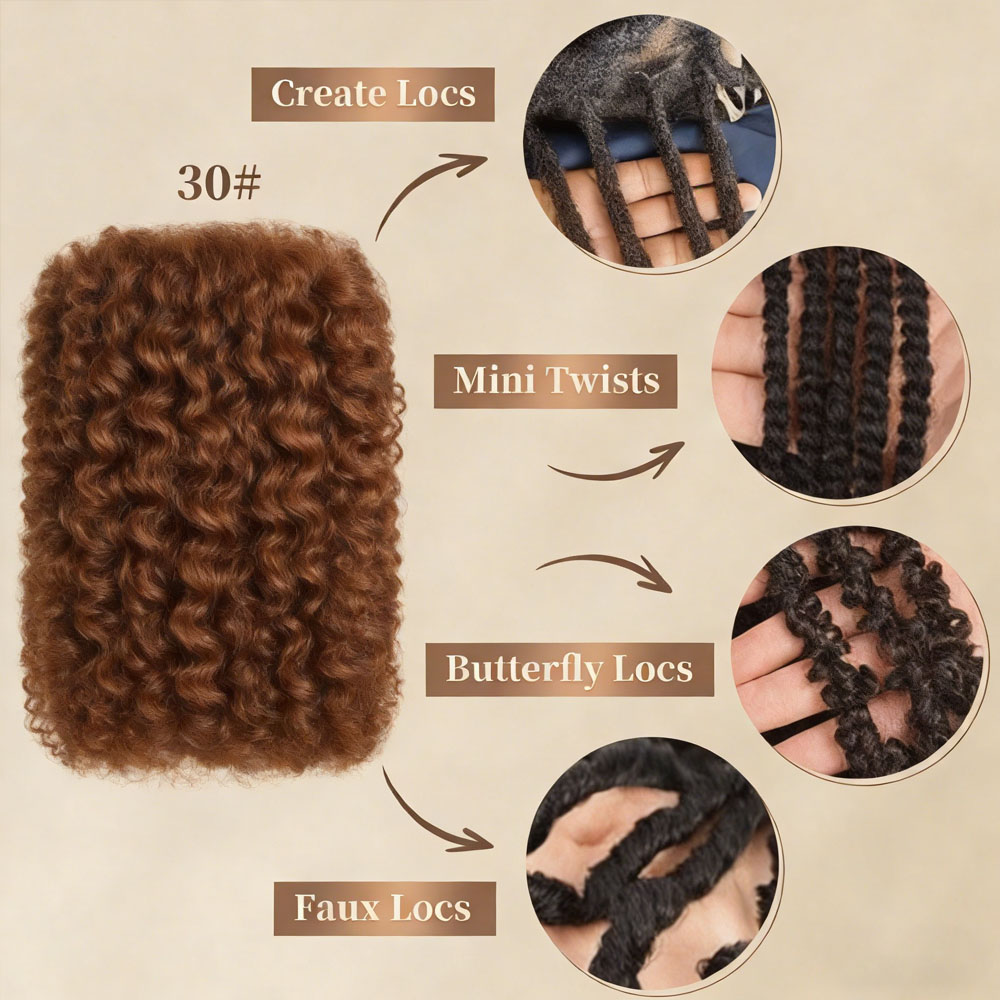 Burmese Curly Spiral Feathered Crochet 16 Inch Hair Extentions 100% Human Hair about 60 Pieces/pc for Miracle Knots Braids Boho Locs