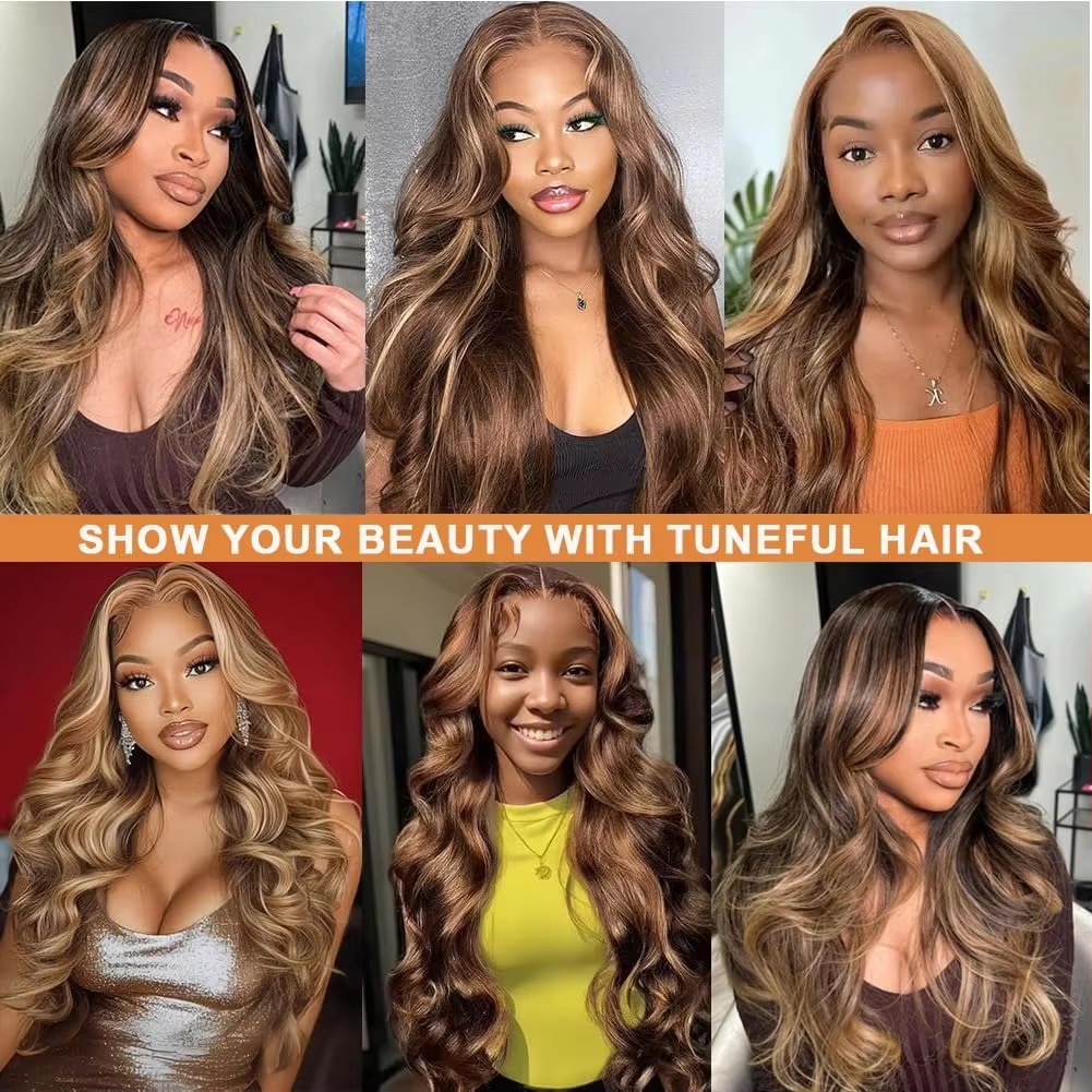 Jopear 10A | P4/27 Highlight Ombre Body Wave Hair Bundles - 100% Human Hair Weave Extensions With Mystery Gift