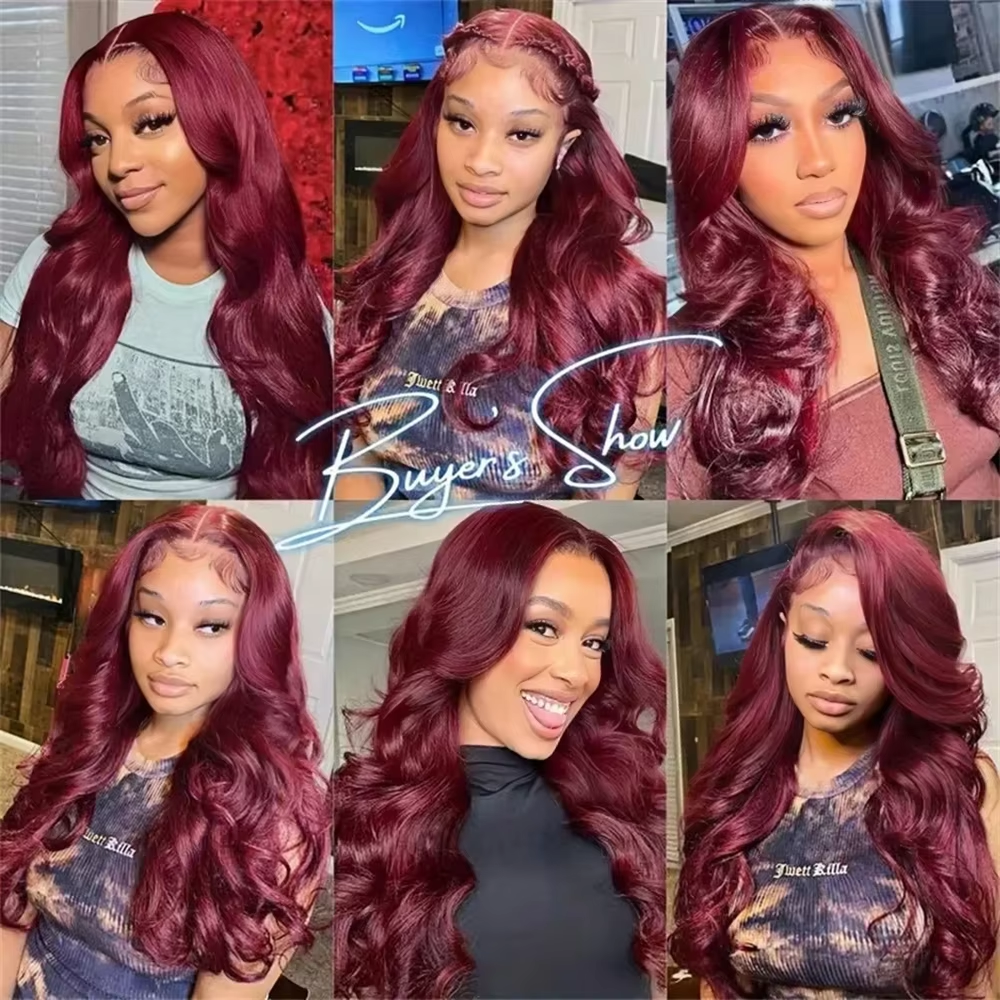 Jopear 10A | Burgundy 99J Body Wave Bundles (3/4 Pcs) - Vibrant Wine Red 100% Virgin Human Hair Extensions