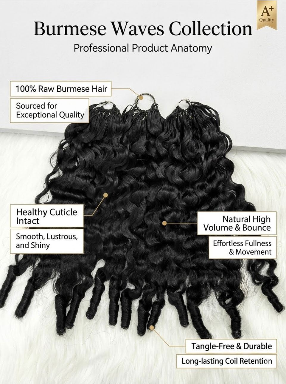 Jopear Burmese Curly Crochet Hair Pre Separated Knotless Curly Bundles 100% Human Hair Deep Wave Crochet Extensions