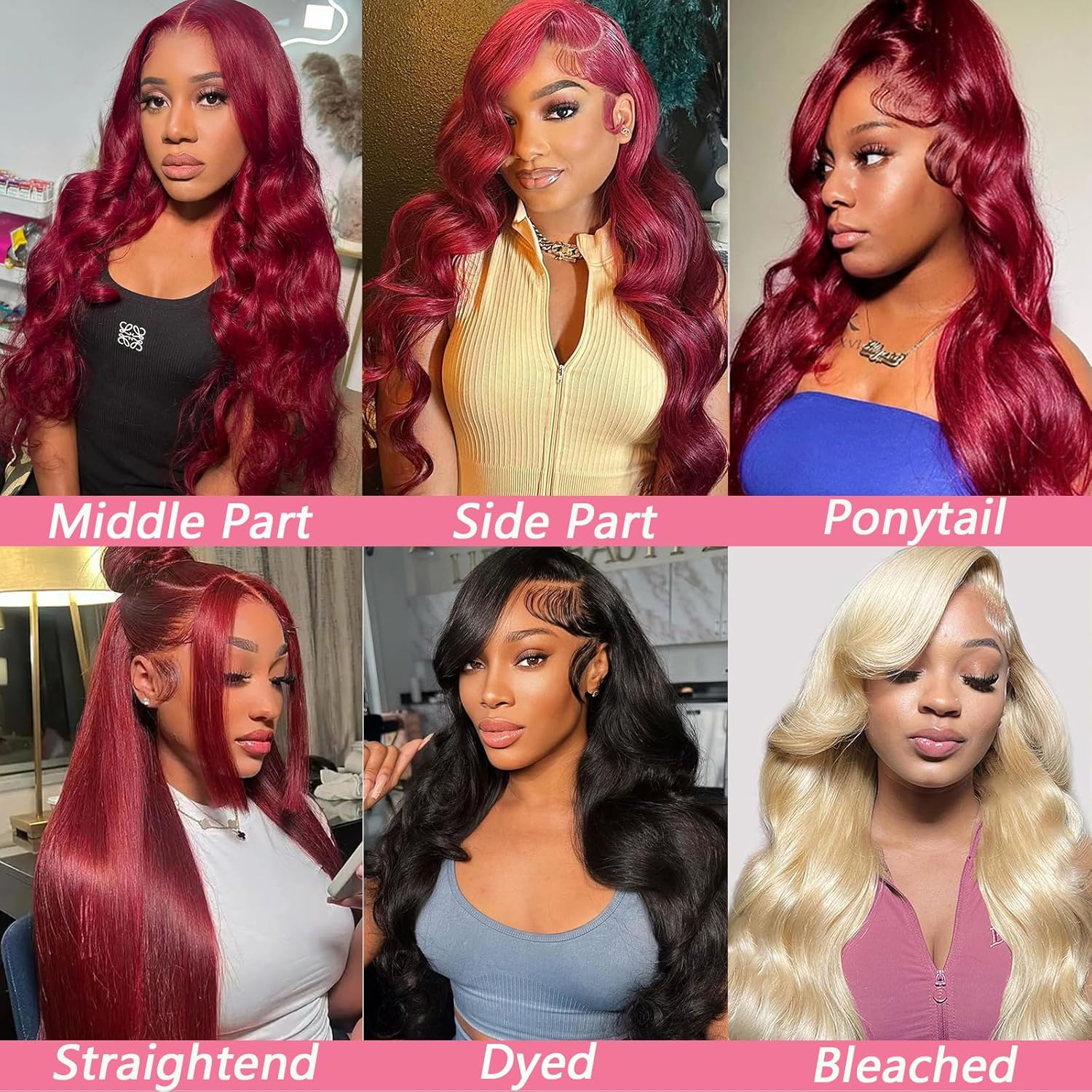 Jopear 99J Burgundy Wine Red Body Wave 13x6 HD Lace Frontal Wig - Colored 100% Human Hair
