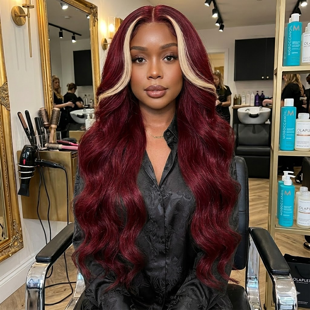 Jopear 10A | 99J Burgundy Body Wave Bundles with 613 Platinum Blonde Closure Deal 100% Extensions