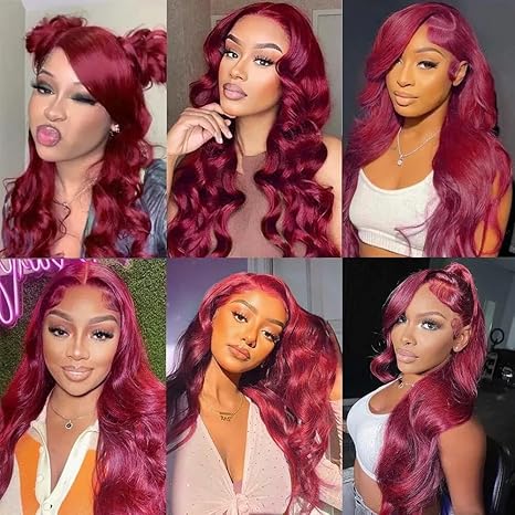 99J Burgundy Body Wave Bundles - 4/5 Bundles, 100% Real Human Hair, Deep Purple-Red Hue, Comes with 3 Free Gifts
