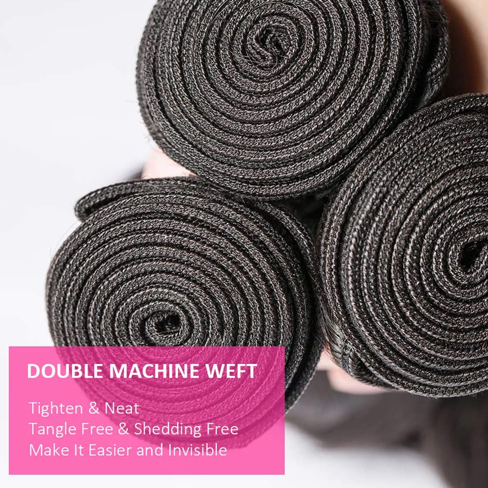 12-34 Inch 3 4 Bundle Loose Wave Bundles 100% Unprocessed Human Hair 12A Raw Hair Bundles Extensions Malaysia Natural Black 🎁Free Gifts: 16'' Lace Closure, Hair Cap And Baby Hair