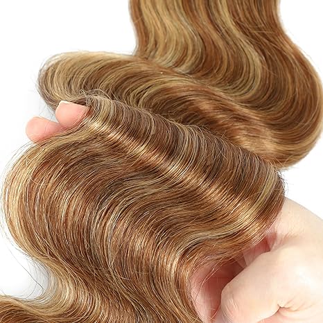 4/27 Highlight Body Wave Bundles - 4/5 Bundles, 100% Real Human Hair, Comes with 3 Free Gifts