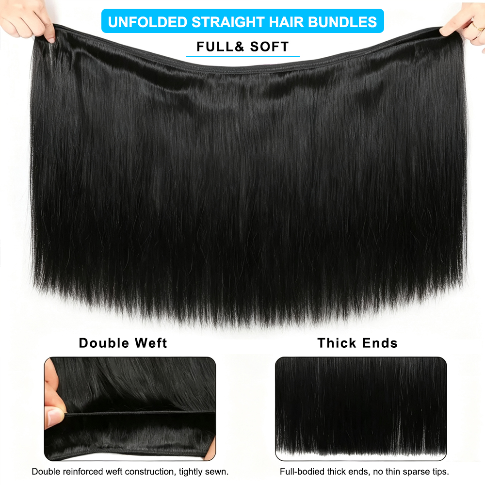 Jopea Premium Raw Bone Straight Hair Bundles - Natural Color