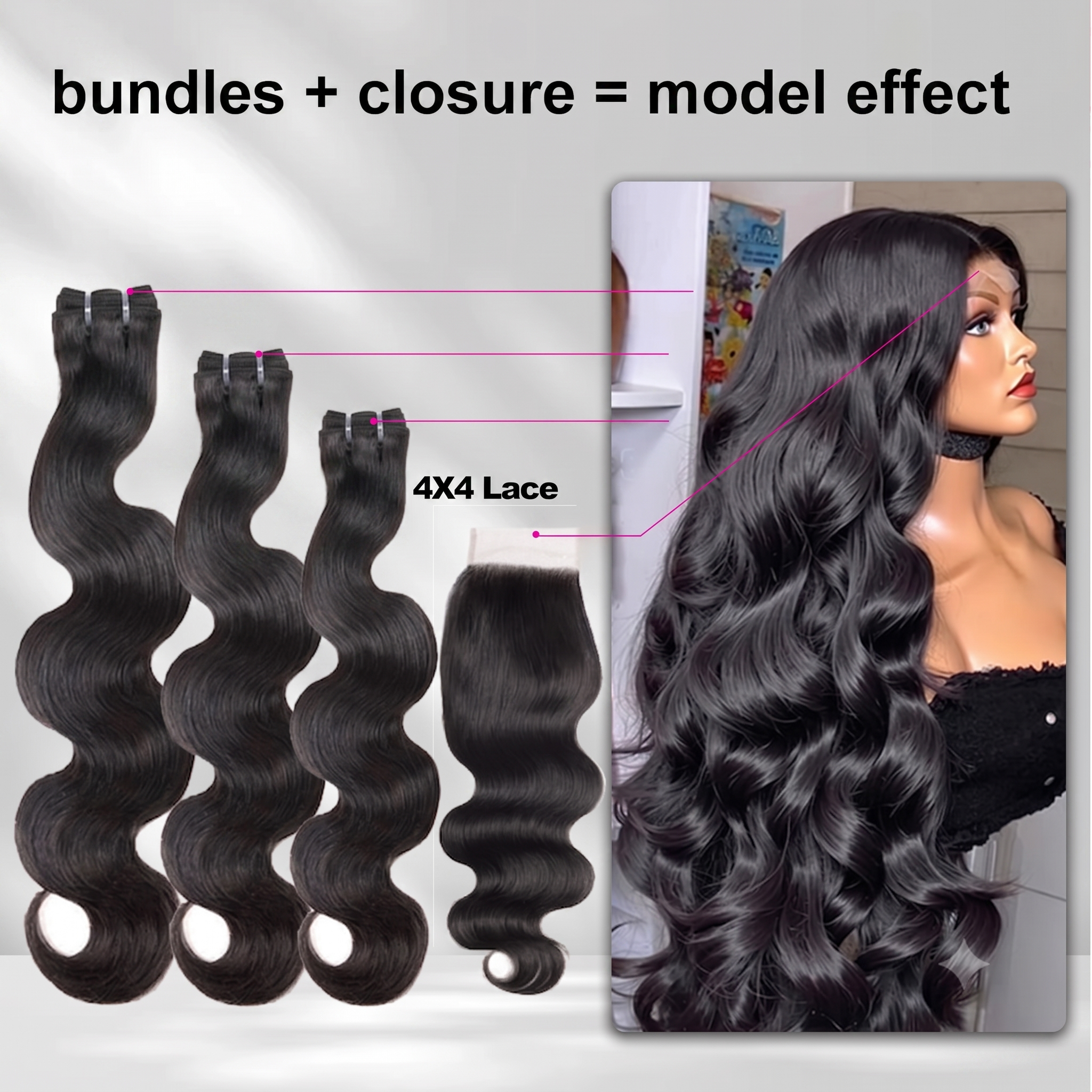 Jopear [12A Grade] Luxury Body Wave Human Hair 3/4 Bundles Deal Premium Weave Extensions | 24h Fast Shippin