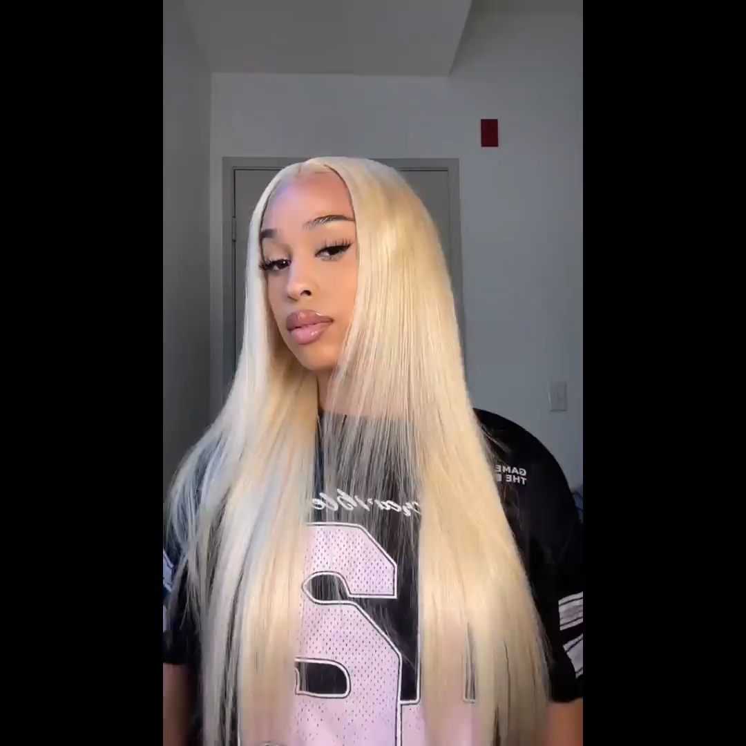 613 Blonde Lace Front Wig Human Hair 18-40 Inch 13X6 Lace Frontal Wigs Human Hair 613 Blonde Bone Straight Lace Frontal Wigs