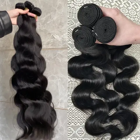  ﻿ 12-34Inch Luxury Body Wave Virgin Brazilian Hair Bundles - 3/4/5 Bundles, Silky & Full, 100% Human Hair Extensions