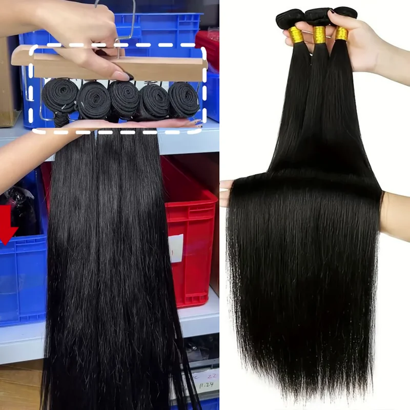 12–34Inch Luxury Straight Virgin Brazilian Hair Bundles – 3/4/5 Bundles, Silky & Full, 100% Human Hair Extensions