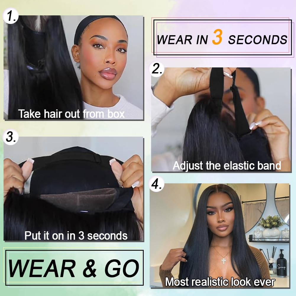 Luckockos Put On And Go 7x6 Glueless Body Wave Lace Front Wigs Human Hair Lightweight Breathable Hat For Summer