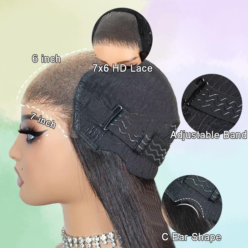 Luckockos Put On And Go 7x6 Glueless Body Wave Lace Front Wigs Human Hair Lightweight Breathable Hat For Summer