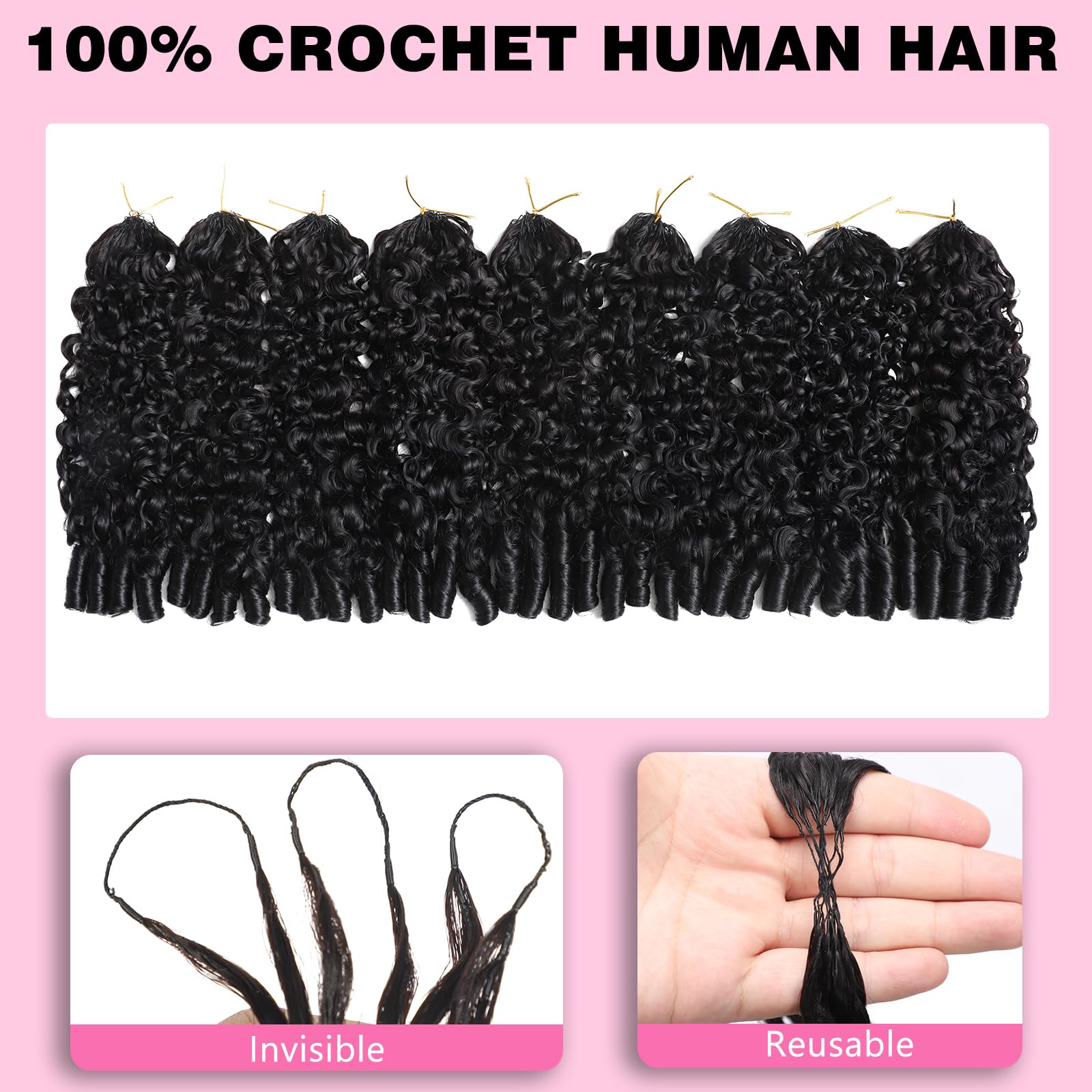 Afro Kinkys Bulk Synthetic Hair Bundles 18-22 Inch Black Afro Kinky-Curly Bundles for Dreadlock Extensions Locs for Mini Twist