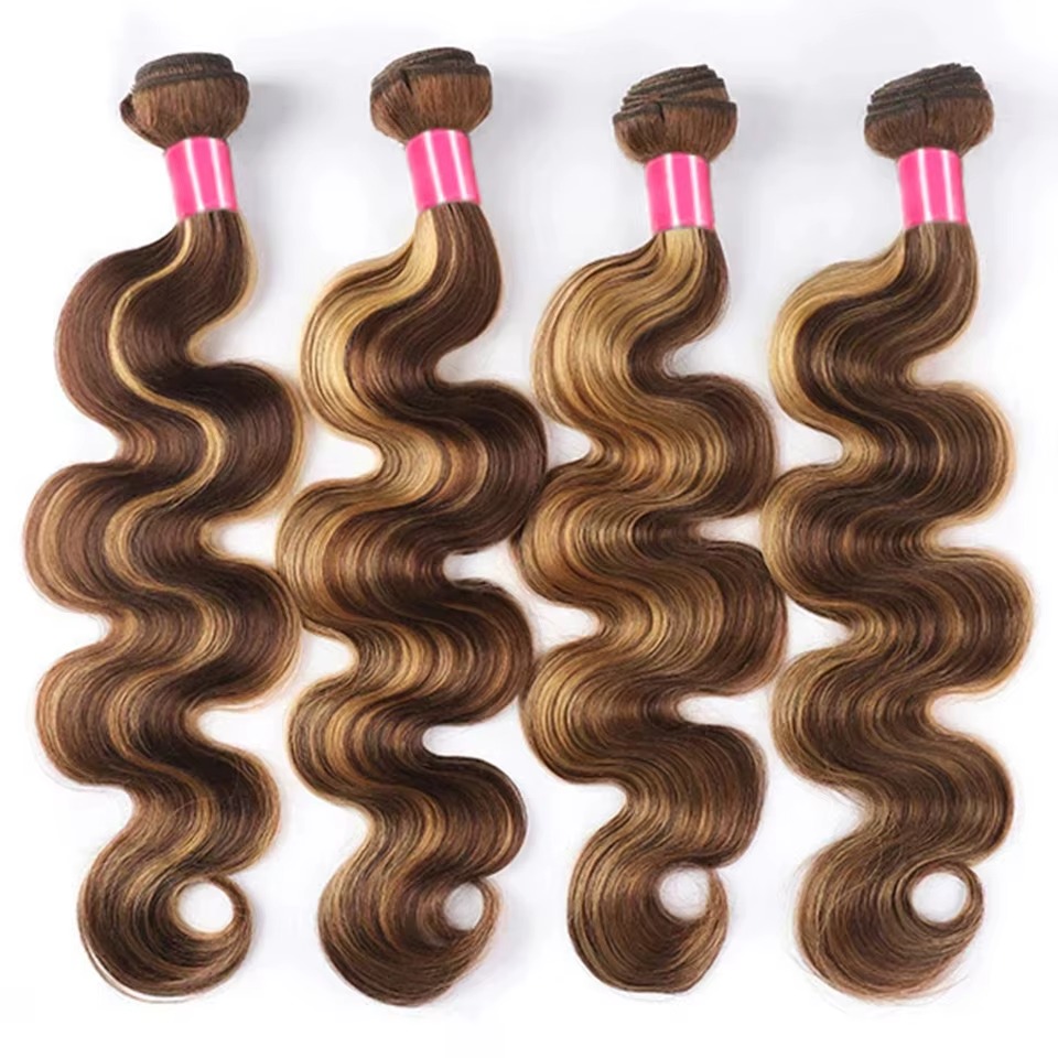 4/27 Highlight Body Wave Bundles - 4/5 Bundles, 100% Real Human Hair, Comes with 3 Free Gifts