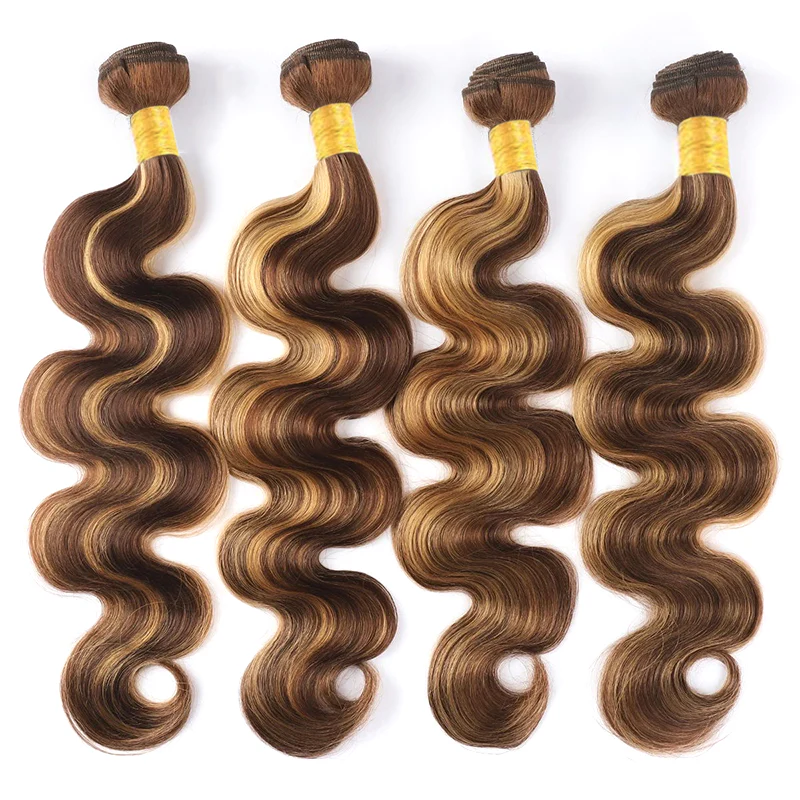  427 Highlight 20–30Inch Luxury Body Wave Virgin Brazilian Hair Bundles – 3/4/5 Bundles, Silky & Full, 100% Human Hair Extensions