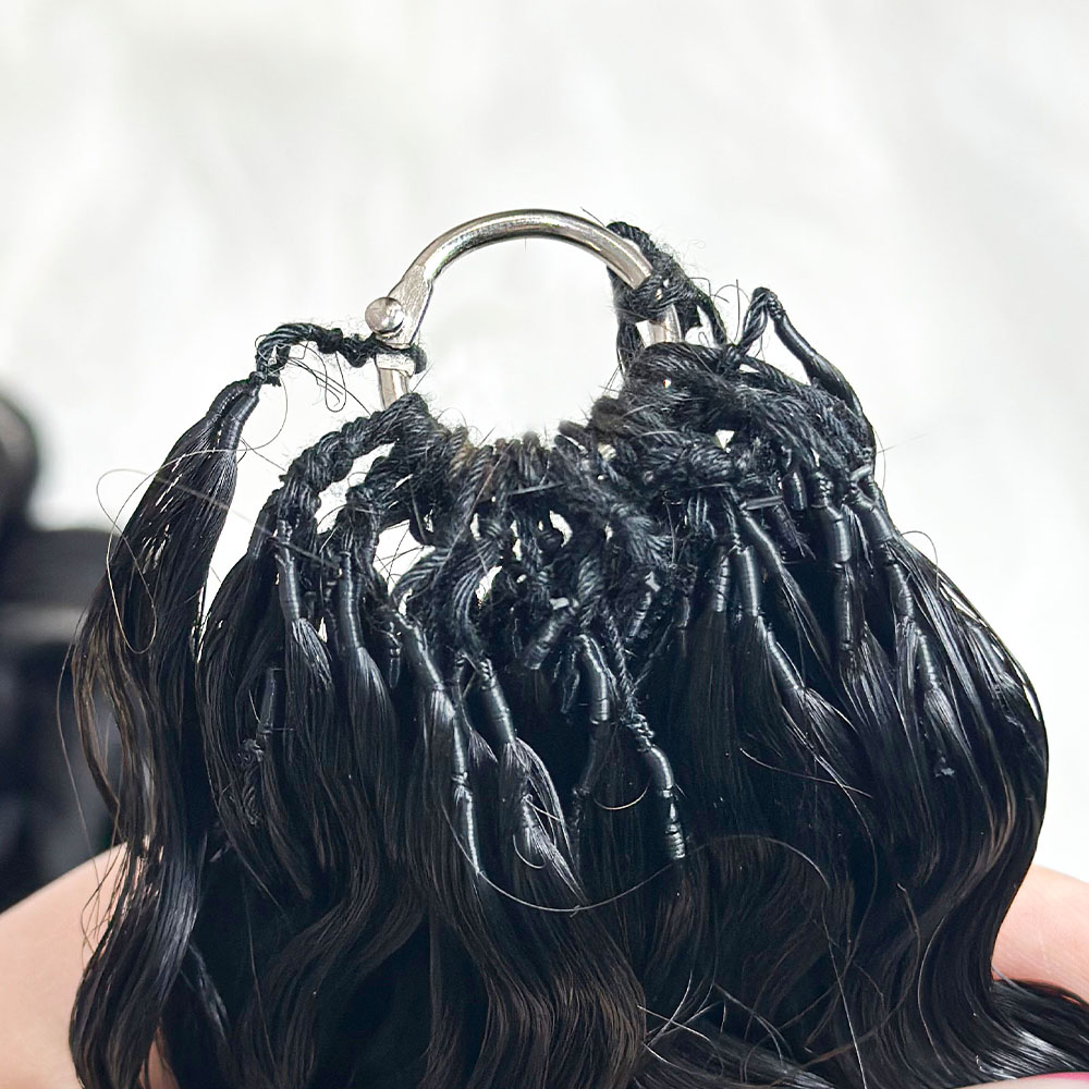 JOPEAR Raw Burmese Curly Feather Hair Extensions - Natural Color