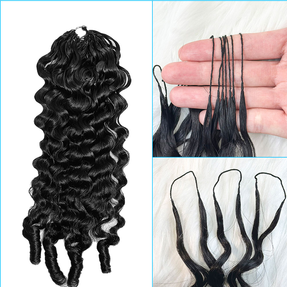JOPEAR Raw Burmese Curly Feather Hair Extensions - Natural Color