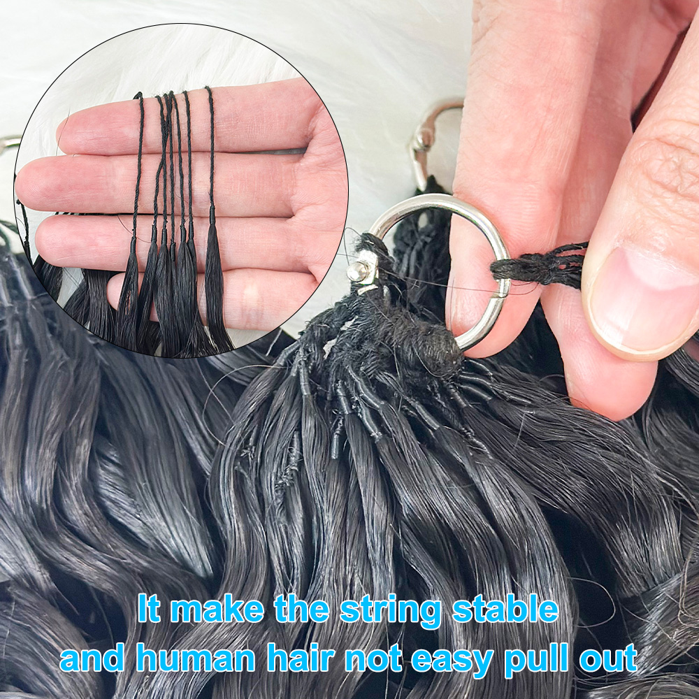 JOPEAR Raw Burmese Curly Feather Hair Extensions - Natural Color