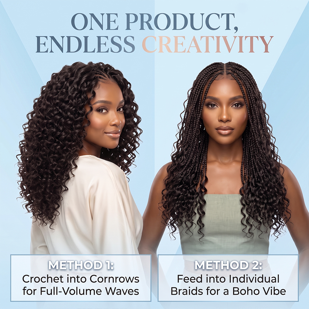 JOPEAR Raw Deep Wave Feather Hair Extensions - Natural Color