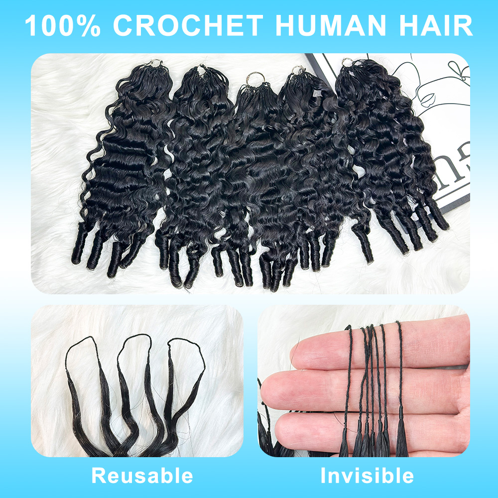 JOPEAR Raw Burmese Curly Feather Hair Extensions - Natural Color