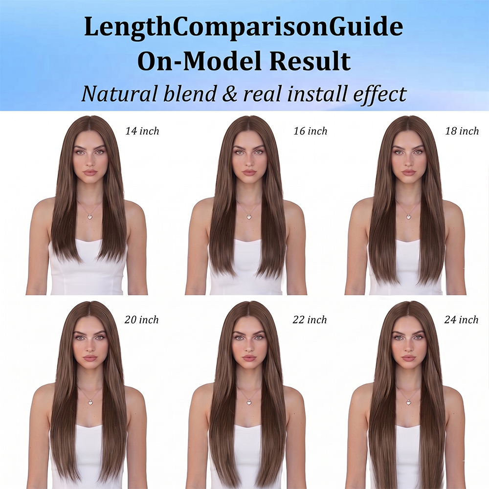 JOPEAR Seamless PU Tape-In Hair Extensions - Chocolate Brown
