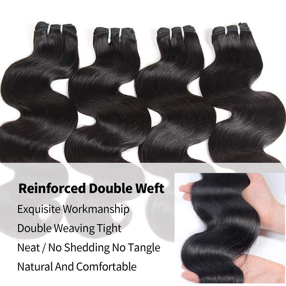 Jopear Raw Virgin Hair Bundles | Natural Color Body Wave Weave