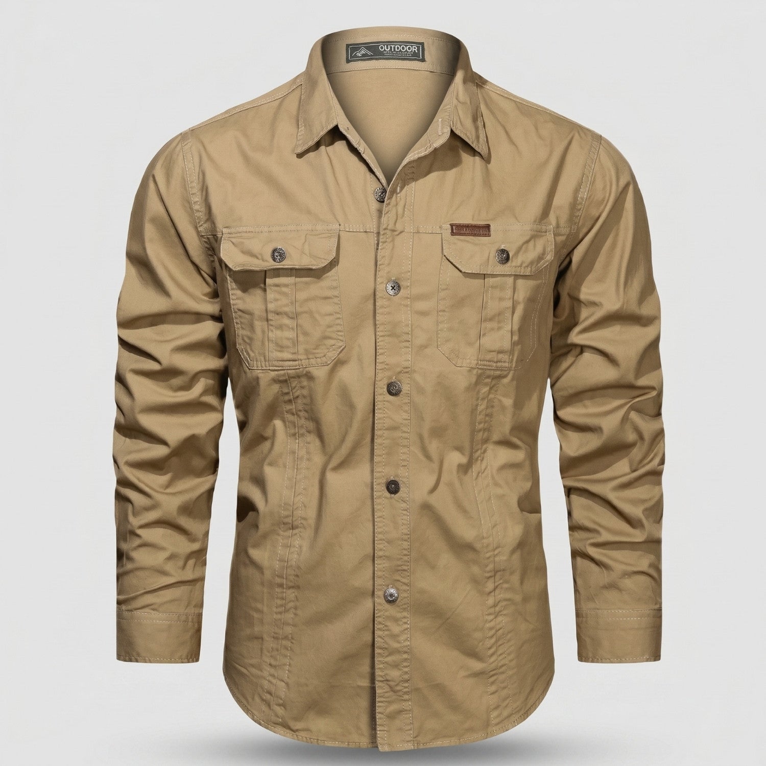 Men's Lightweight Long-Sleeve Outdoor Shirt – Durable Cotton Design