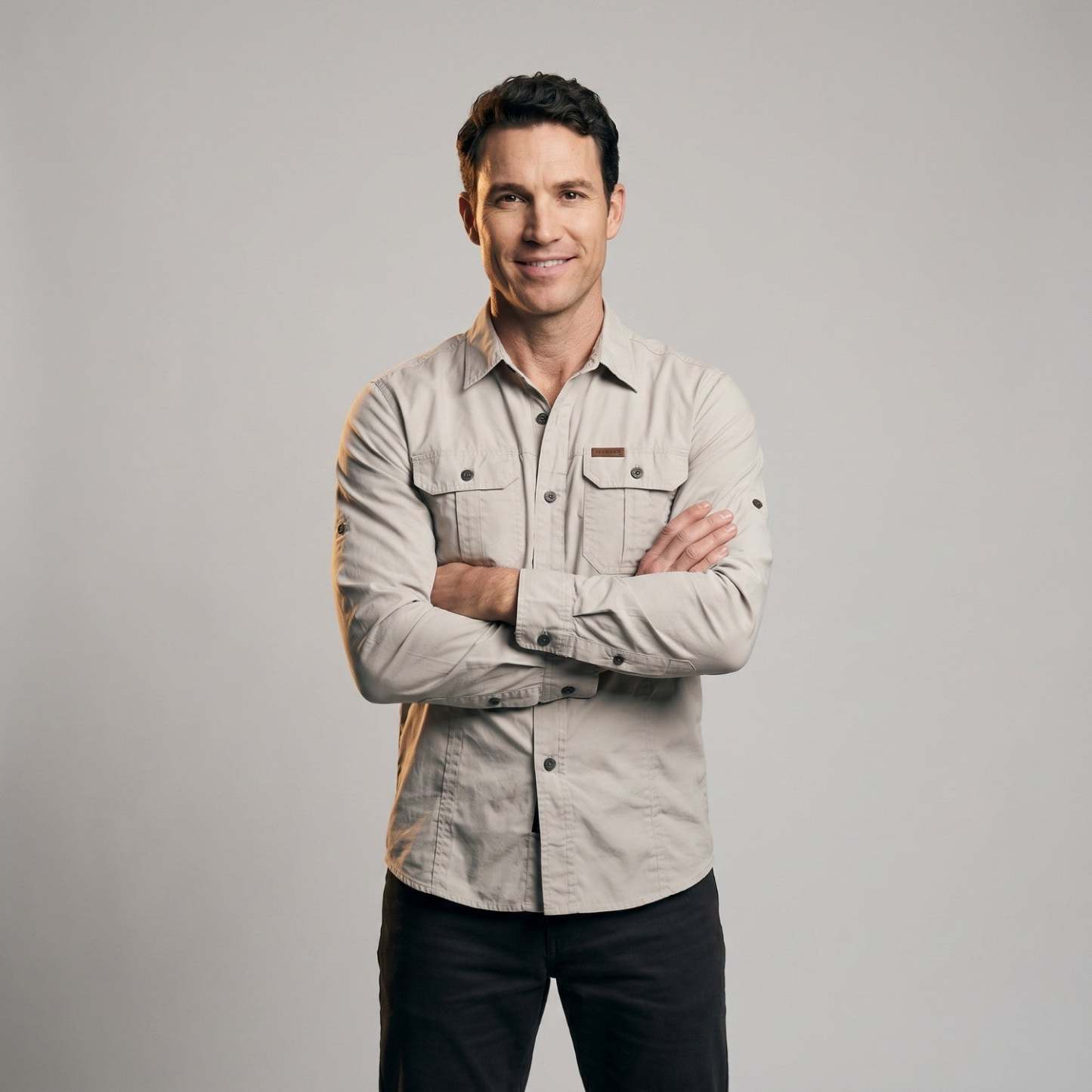 Men's Lightweight Long-Sleeve Outdoor Shirt – Durable Cotton Design