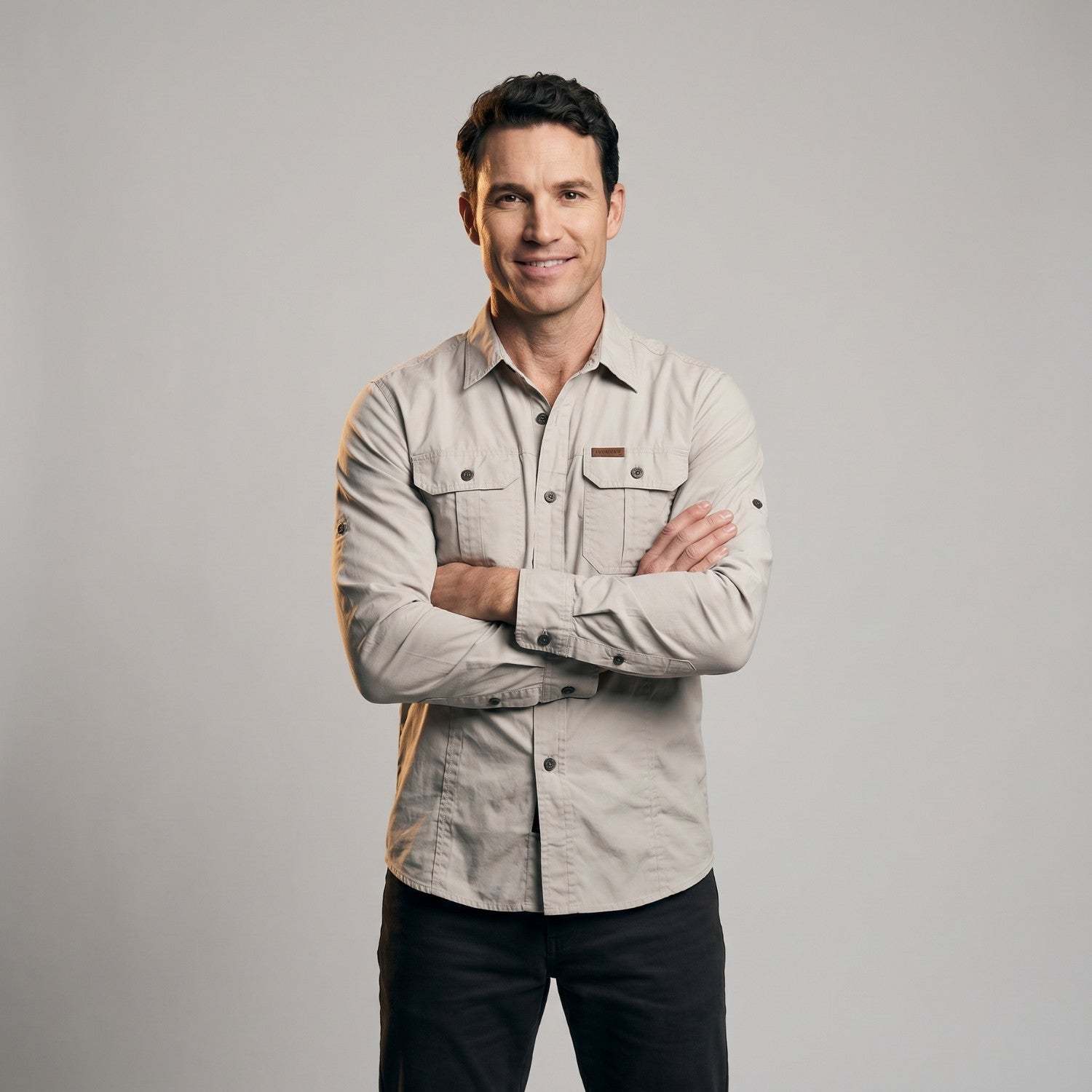 Men's Lightweight Long-Sleeve Outdoor Shirt – Durable Cotton Design