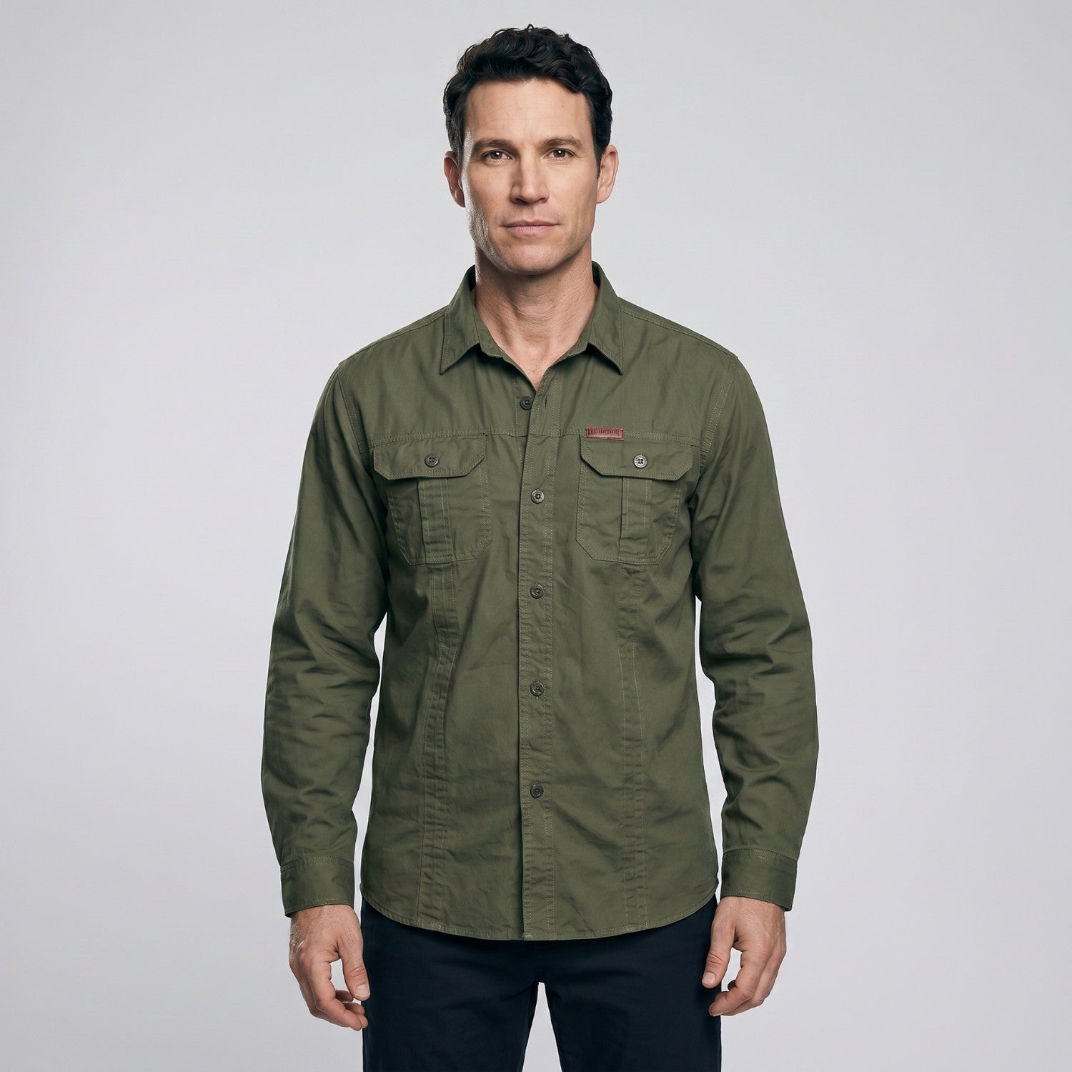 Men's Lightweight Long-Sleeve Outdoor Shirt – Durable Cotton Design