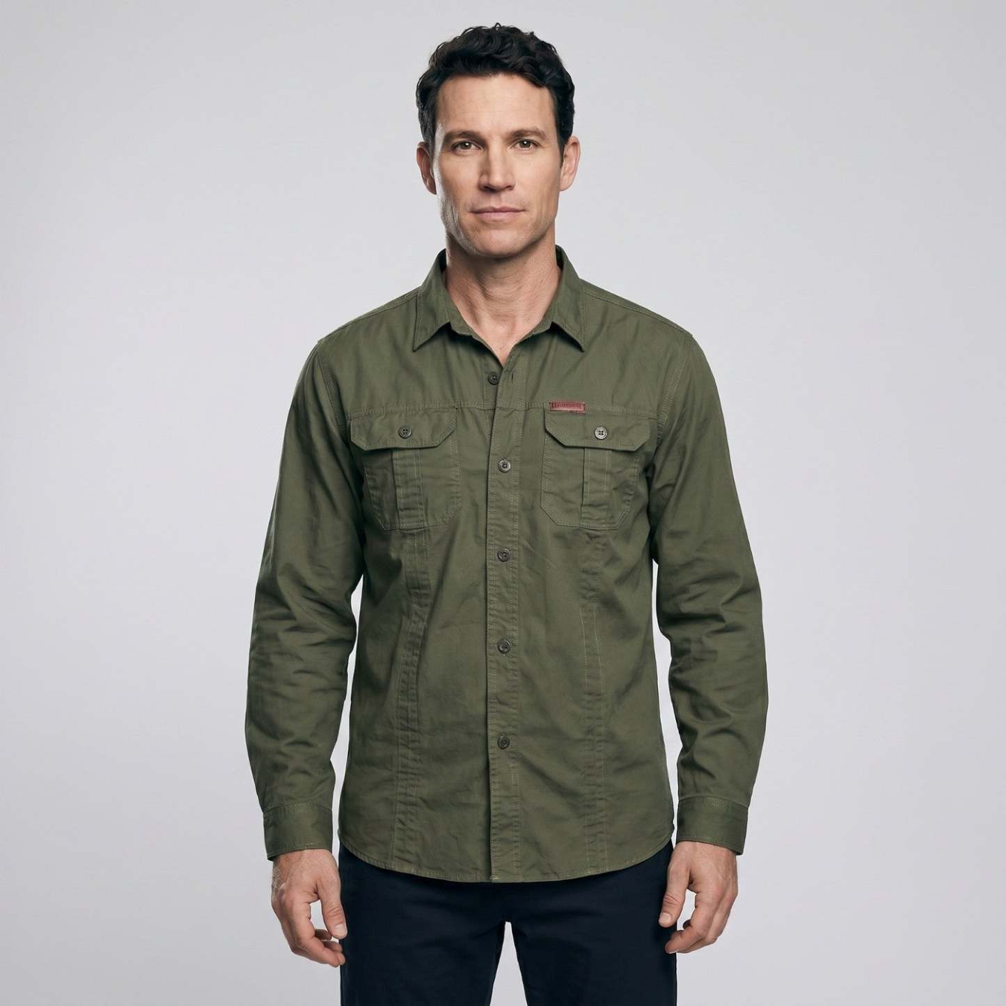 Men's Lightweight Long-Sleeve Outdoor Shirt – Durable Cotton Design