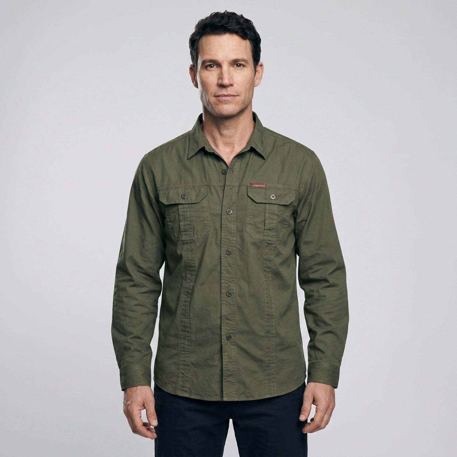 Men's Lightweight Long-Sleeve Outdoor Shirt – Durable Cotton Design