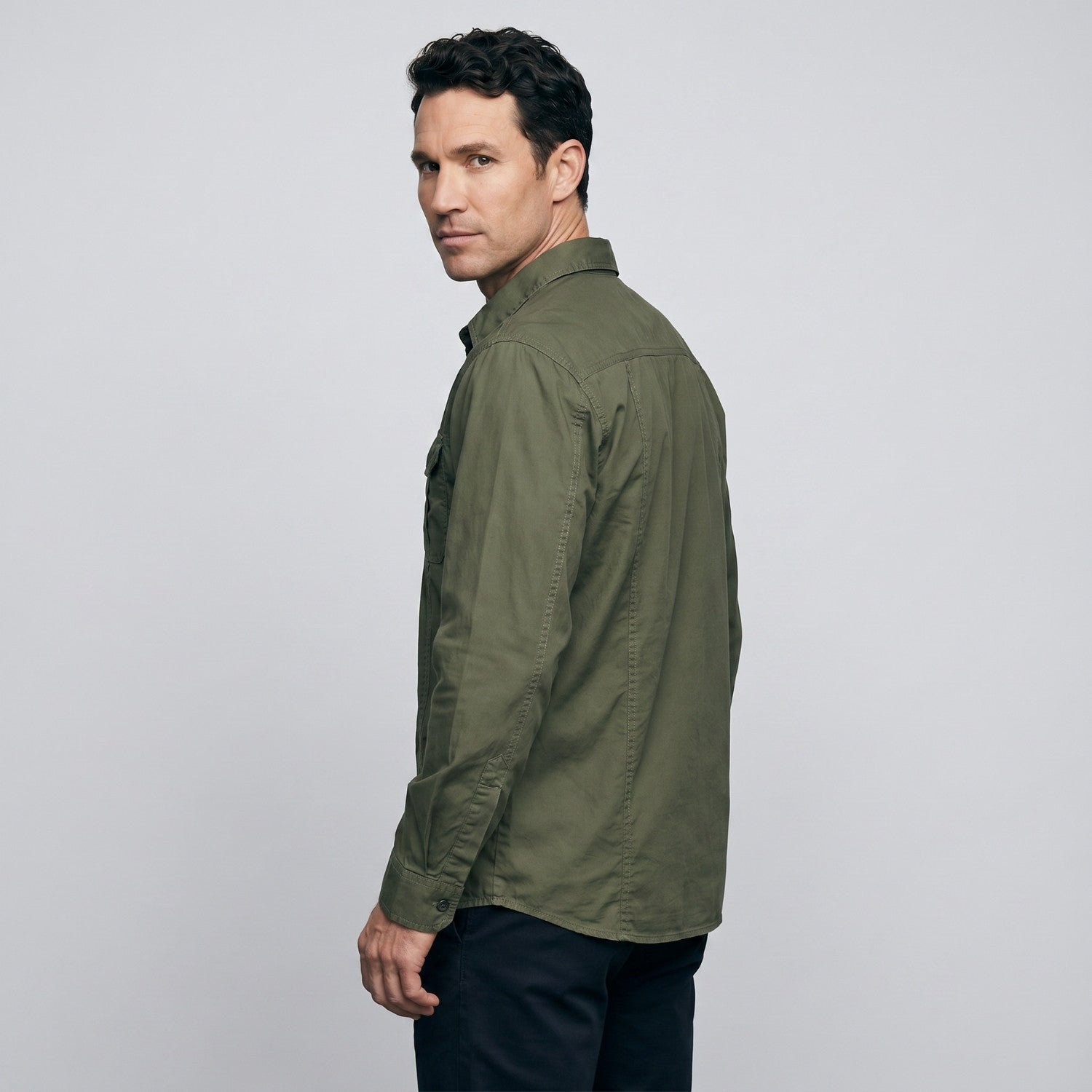 Men's Lightweight Long-Sleeve Outdoor Shirt – Durable Cotton Design
