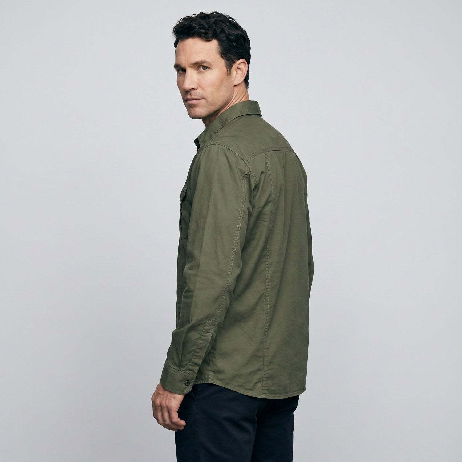 Men's Lightweight Long-Sleeve Outdoor Shirt – Durable Cotton Design