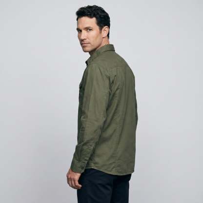 Men's Lightweight Long-Sleeve Outdoor Shirt – Durable Cotton Design