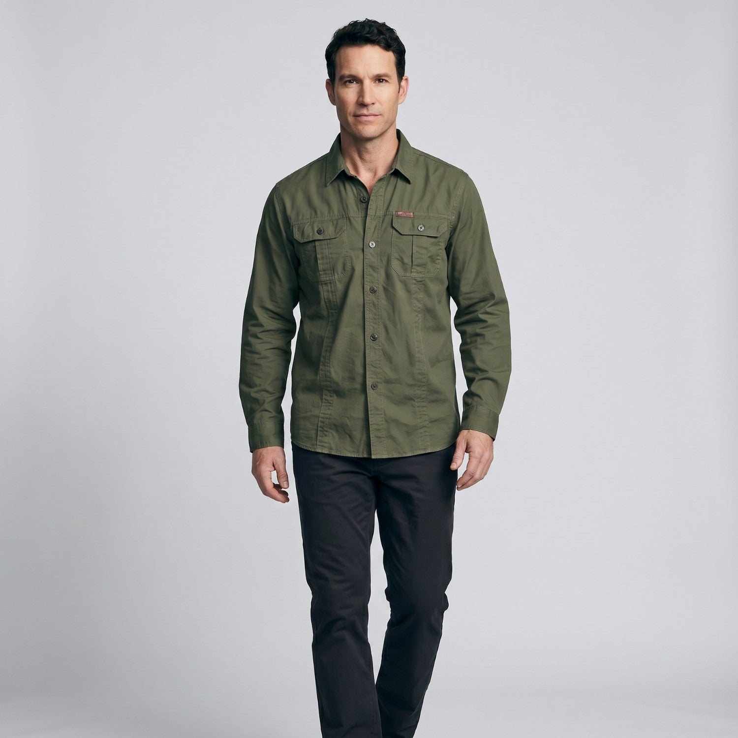 Men's Lightweight Long-Sleeve Outdoor Shirt – Durable Cotton Design