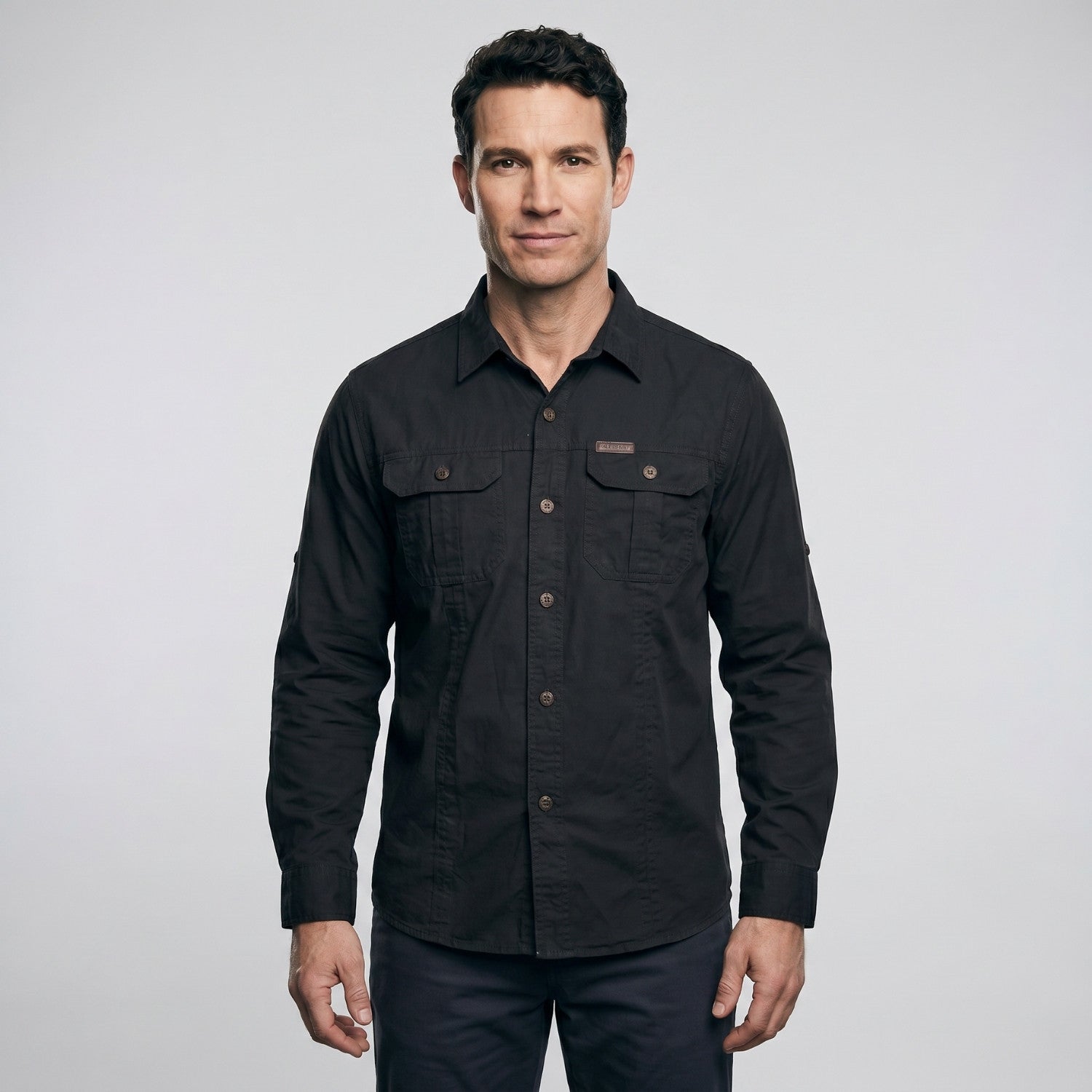 Men's Lightweight Long-Sleeve Outdoor Shirt – Durable Cotton Design