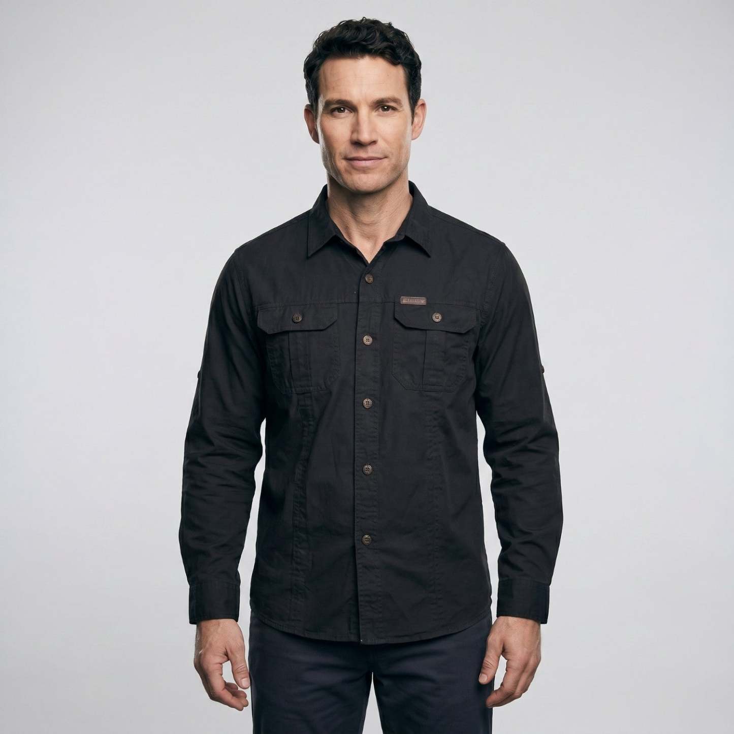 Men's Lightweight Long-Sleeve Outdoor Shirt – Durable Cotton Design