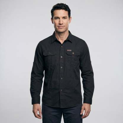 Men's Lightweight Long-Sleeve Outdoor Shirt – Durable Cotton Design