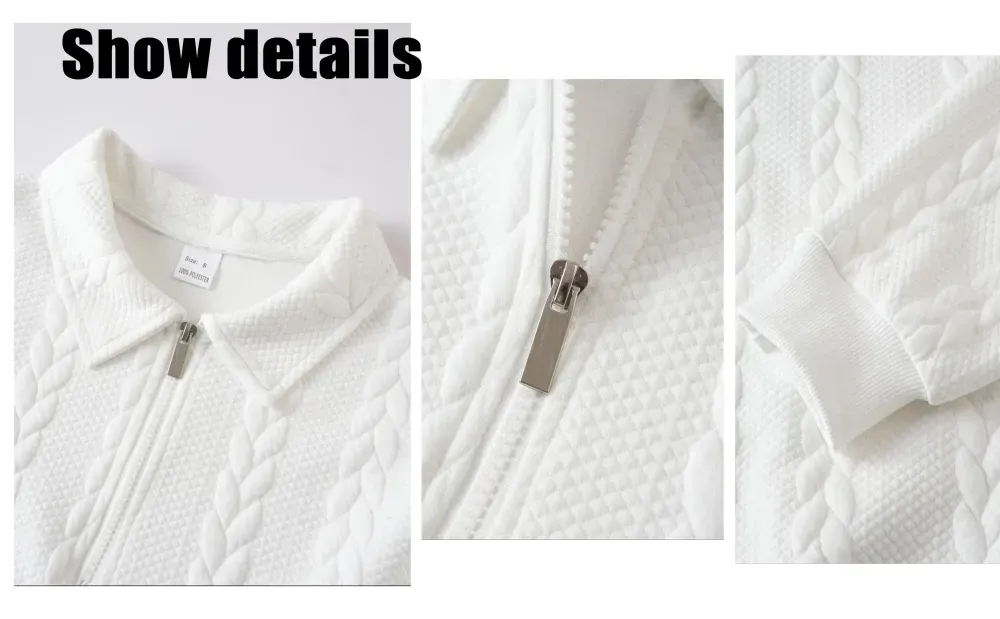 Men's Fall Winter Outfits Knitted Polo Neck Long Sleeve Sweatshirt for Daliy Wear