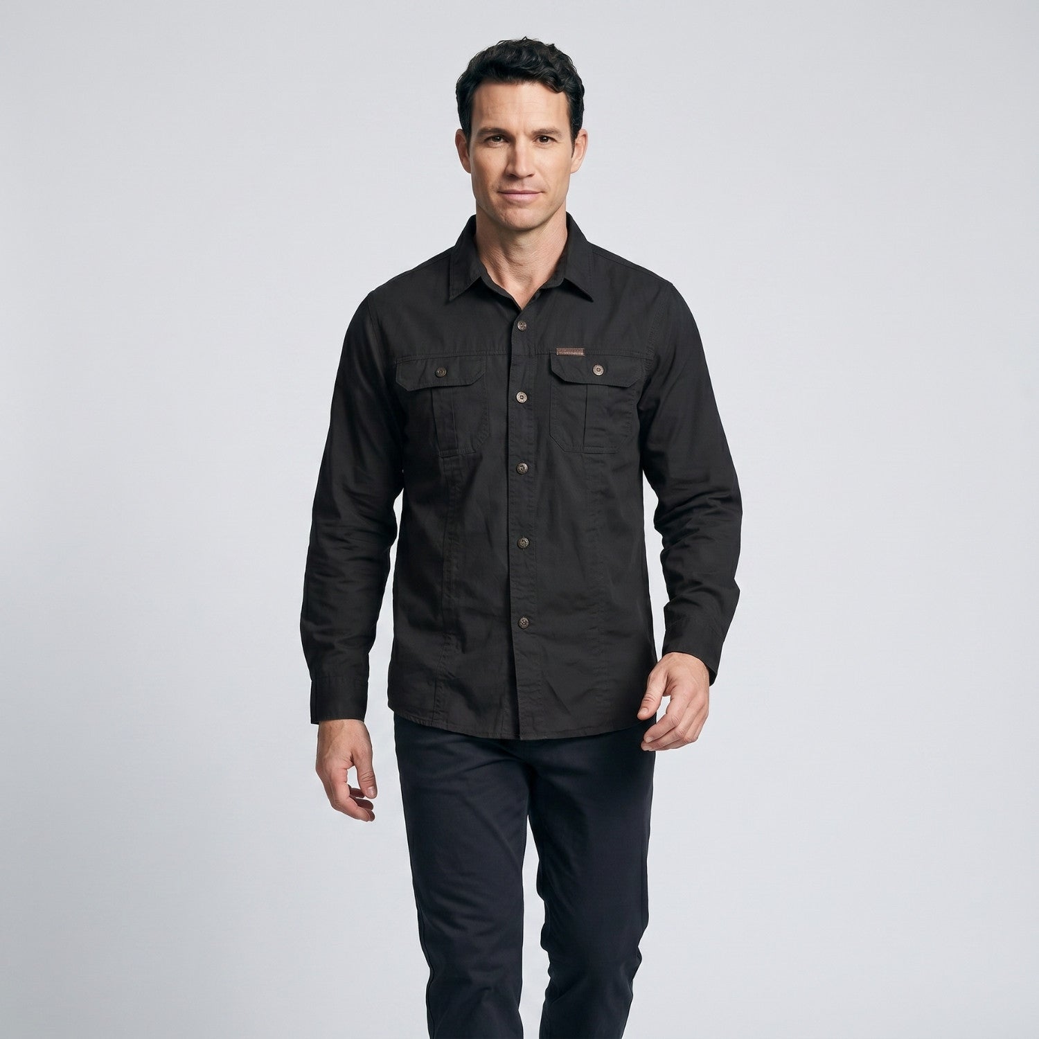 Men's Lightweight Long-Sleeve Outdoor Shirt – Durable Cotton Design