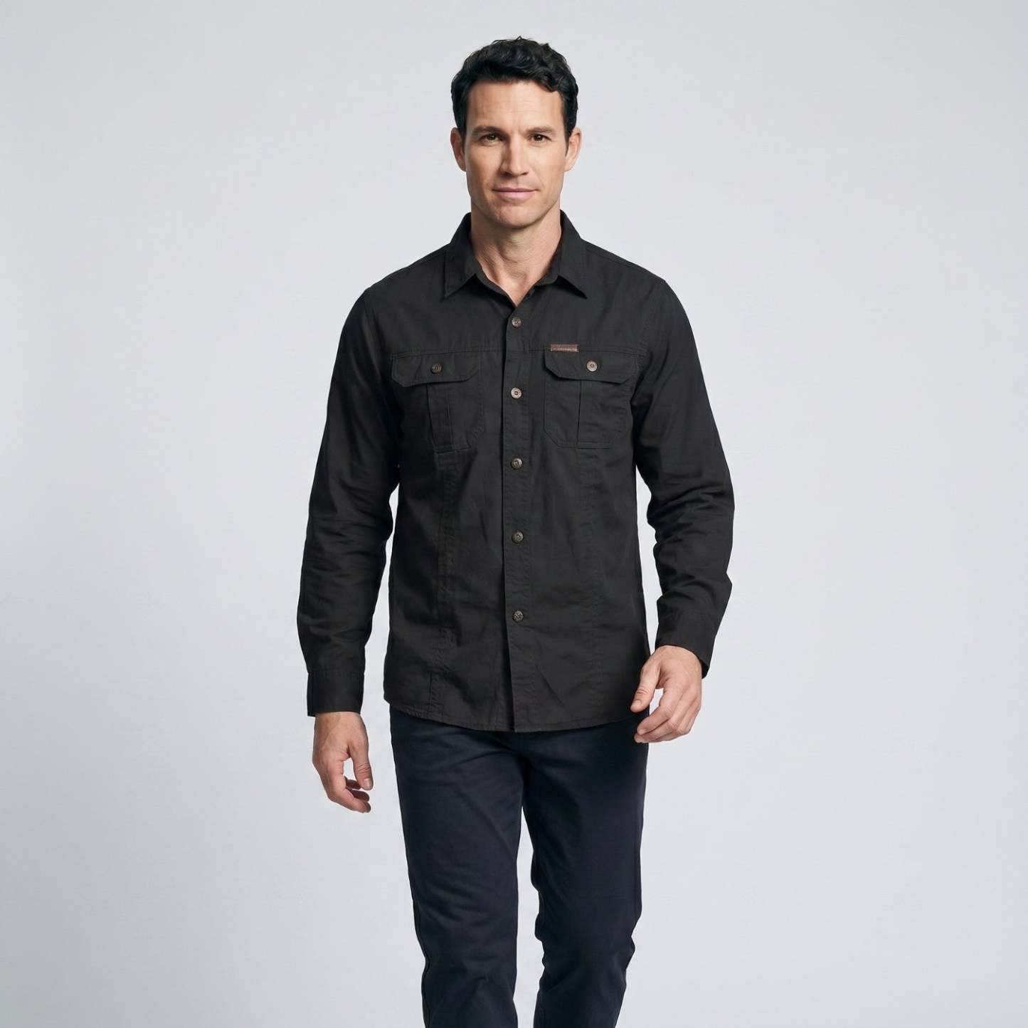 Men's Lightweight Long-Sleeve Outdoor Shirt – Durable Cotton Design