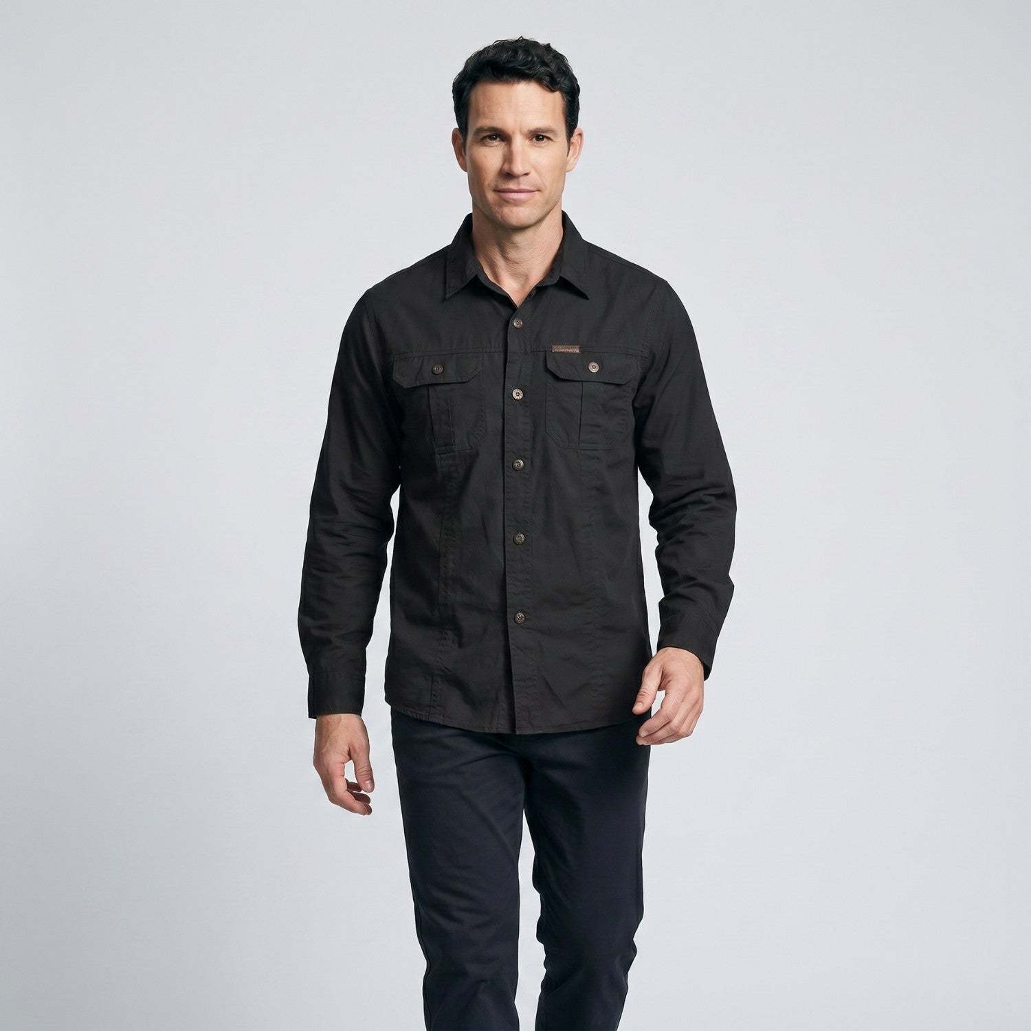 Men's Lightweight Long-Sleeve Outdoor Shirt – Durable Cotton Design