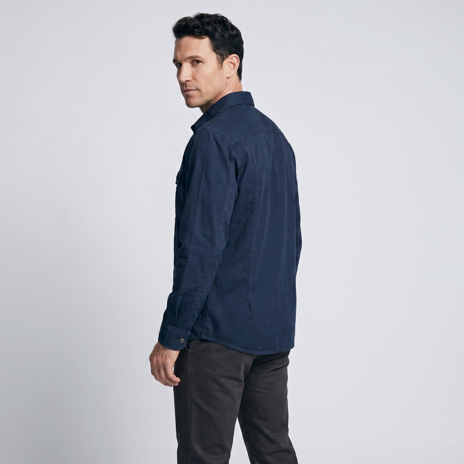 Men's Lightweight Long-Sleeve Outdoor Shirt – Durable Cotton Design