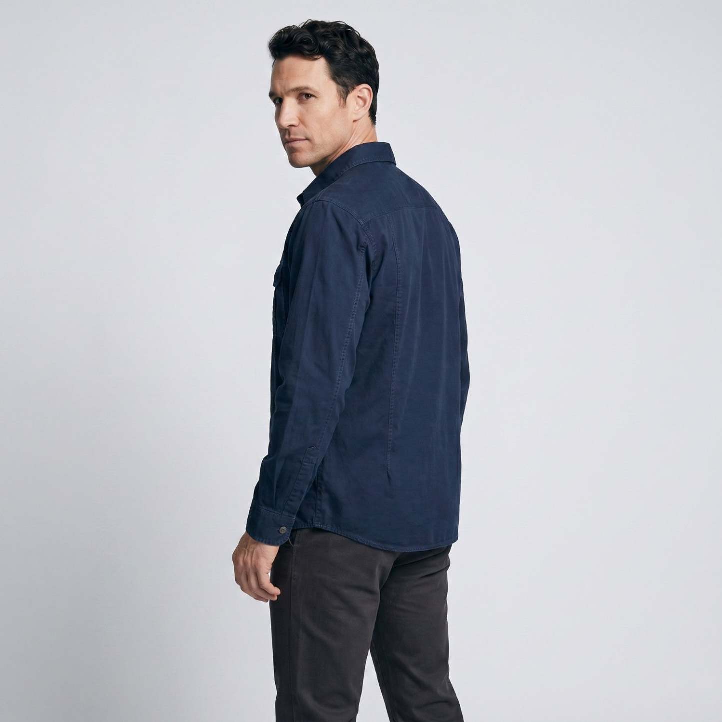 Men's Lightweight Long-Sleeve Outdoor Shirt – Durable Cotton Design