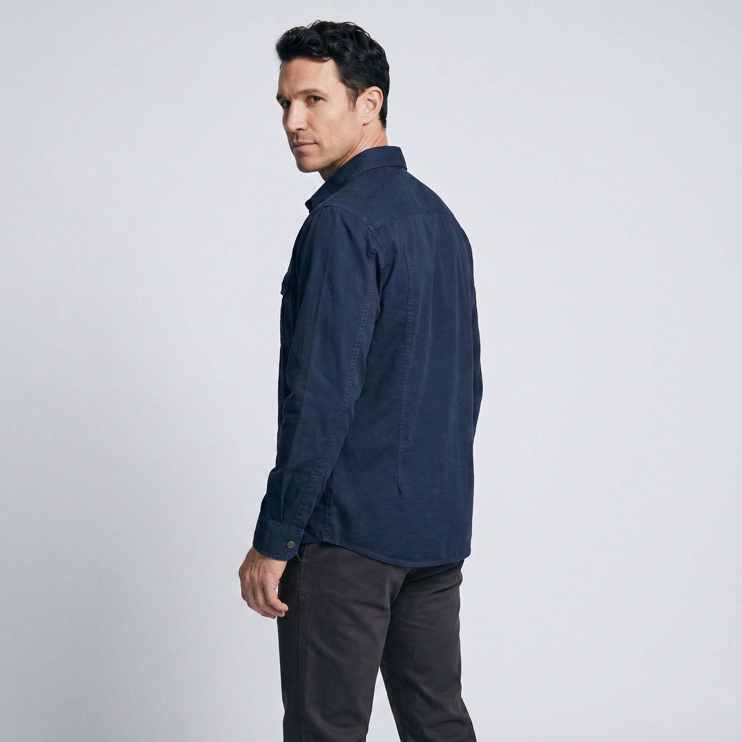 Men's Lightweight Long-Sleeve Outdoor Shirt – Durable Cotton Design