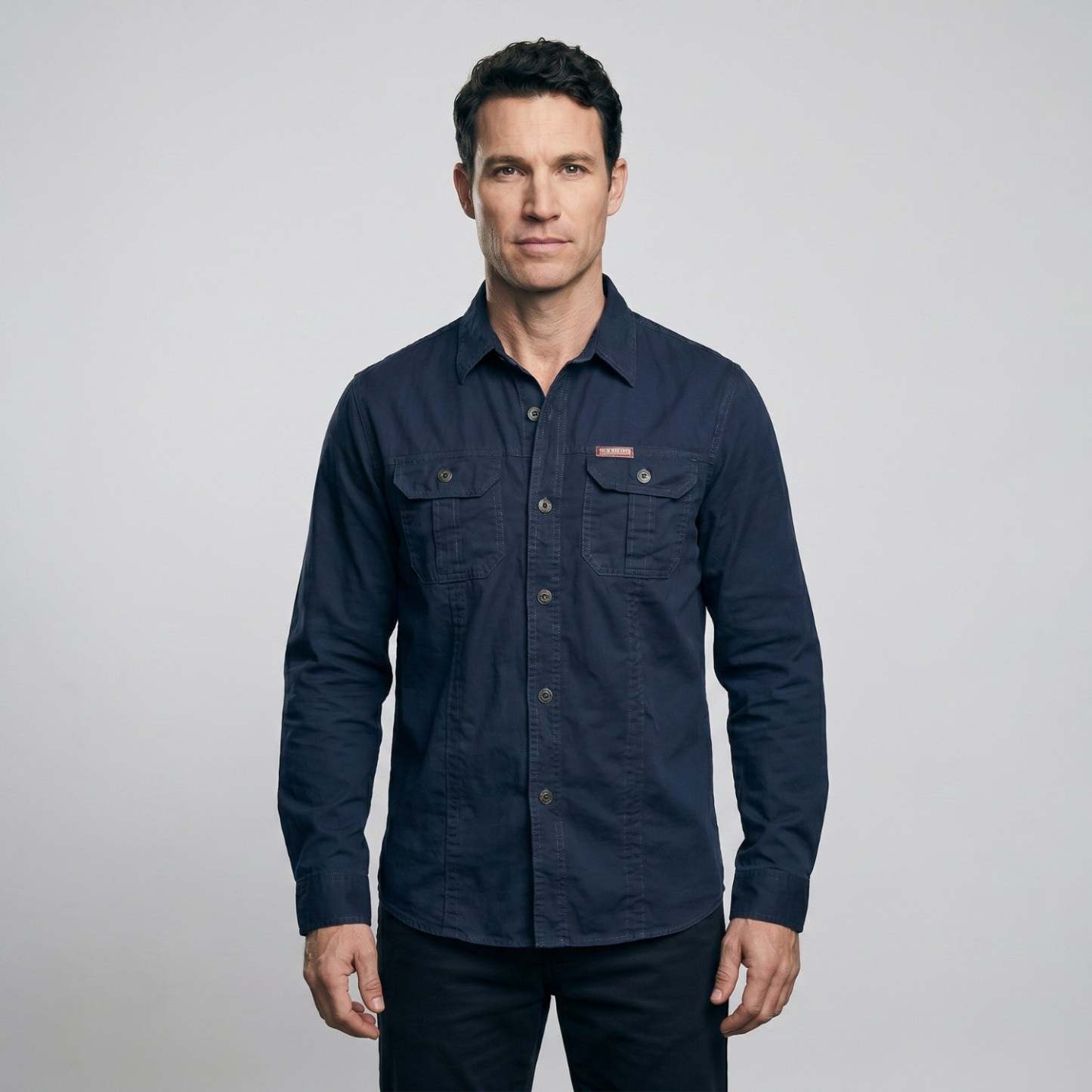 Men's Lightweight Long-Sleeve Outdoor Shirt – Durable Cotton Design